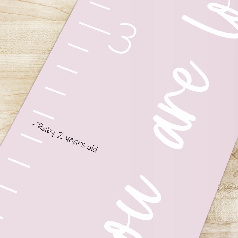 Morxy Canvas Growth Chart for Kids - Unisex Room Wall Decor - Measuring Height Wall Tape (Loved Beyond Measure- Pink) - Image 4